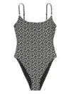 Tory Burch Chic Gemini One-piece Swimsuit In Grey