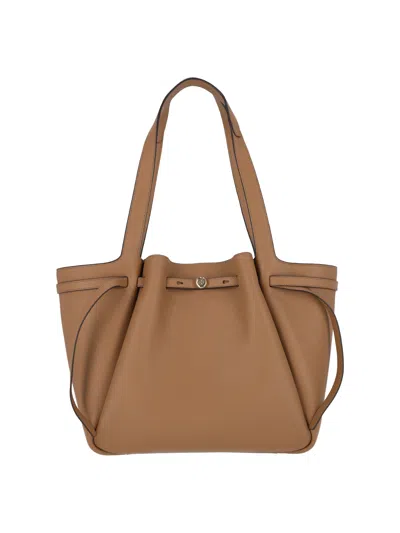 Tory Burch Genuine Cow Leather Mini Crossbody Bag In Beige