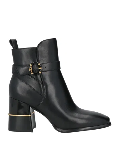 Tory Burch Genuine Leather Square-toe Ankle Boots In Black