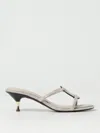Tory Burch Geo Suede Mules With All Over Rhinestones In Grey