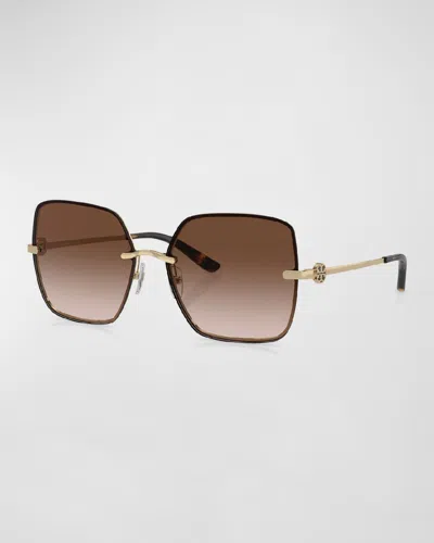 Tory Burch Woman Sunglass Ty6080 In Light Brown Gradient Dark Brow