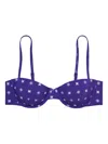 Tory Burch Geometric-pattern Bikini Top In Purple