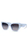 Tory Burch Geometric Sunglasses, 53mm In Milky Light Blue