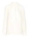 Tory Burch Georgette Bow Blouse Shirts White In Neutral