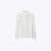 Tory Burch Georgette Bow Blouse In White