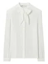 Tory Burch Georgette Bow-detail Shirt In White