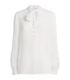 Tory Burch Georgette Bow Blouse In White