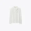 Tory Burch Georgette Bow-detail Shirt In White