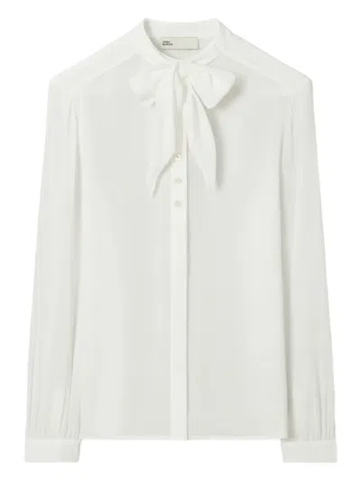 TORY BURCH GEORGETTE BOW-DETAIL SHIRT