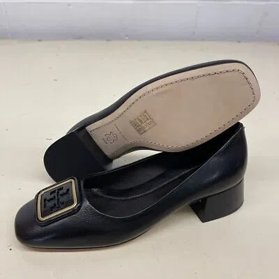 Pre-owned Tory Burch Georgia 35mm Leather Pump Women's Size Us 6.5 Black
