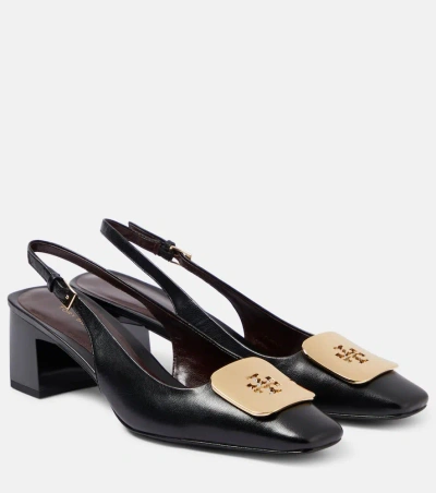 Tory Burch Georgia 55 Leather Slingback Pumps In Perfect Black