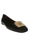 Tory Burch Georgia Ballerina Pelle In Black