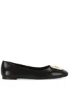 Tory Burch Woman Ballet Flats Black Size 9.5 Leather In Black