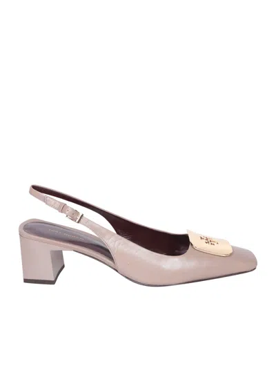 Tory Burch Georgia Black Slingback In Beige