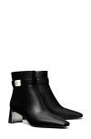 Tory Burch 55mm Leather Buckle-strap Ankle Boots In Black