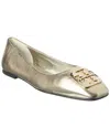 Tory Burch Georgia Leather Ballet Flat In Gold