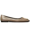 Tory Burch Georgia Leather Ballet Flat In Gray
