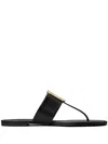 Tory Burch Georgia Leather Logo Thong Sandals