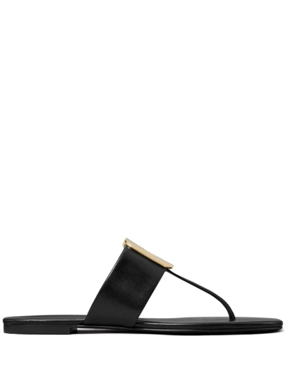 Tory Burch Georgia Leather Sandals In Black