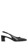 Tory Burch Georgia 55 Leather Slingback Pumps In Black