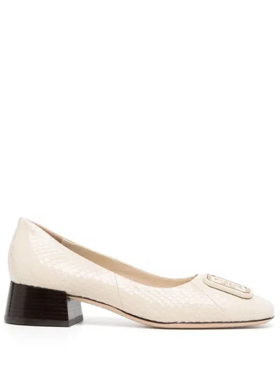 Tory Burch Georgia Logo-plaque Pumps In 中性色