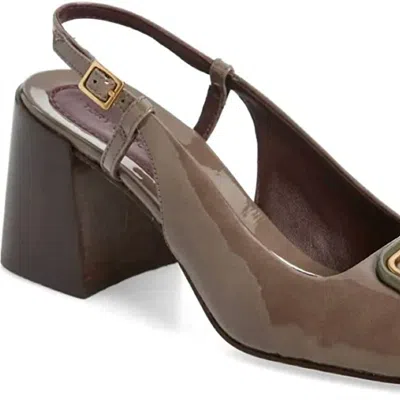 Tory Burch Georgia Patent Leather Slingback Pumps Shoes In Brown
