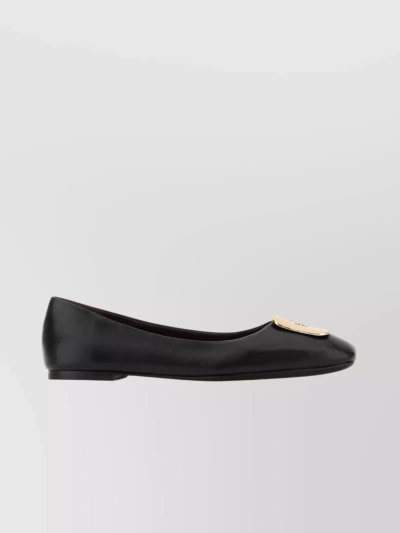 TORY BURCH GEORGIA POINTED TOE BALLERINAS WITH METALLIC ACCENT