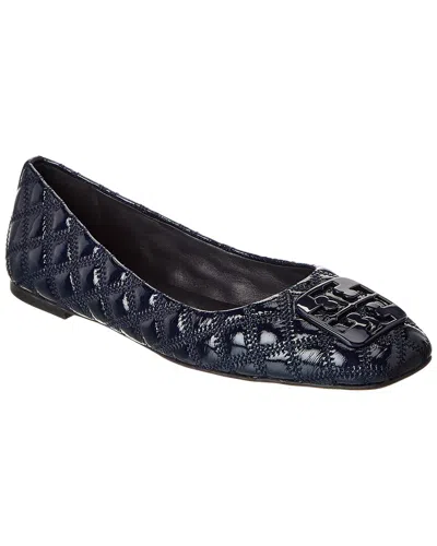 Tory Burch Georgia Quilted Patent Ballet Flat In Blue