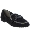 Tory Burch Georgia Suede Loafer In Black