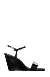 Tory Burch Gigi Ankle Strap Wedge Sandal In Perfect Black/gold