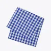 Tory Burch Gingham 70" Square Tablecloth In Blue