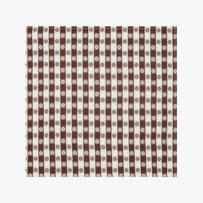 Tory Burch Gingham Dinner Napkin, Set Of 4 In Brown