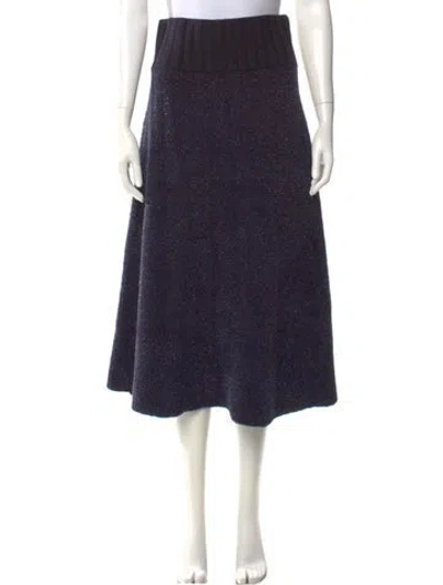 Pre-owned Tory Burch Glitter Accents Midi Length Skirt W/ Tags In Blue