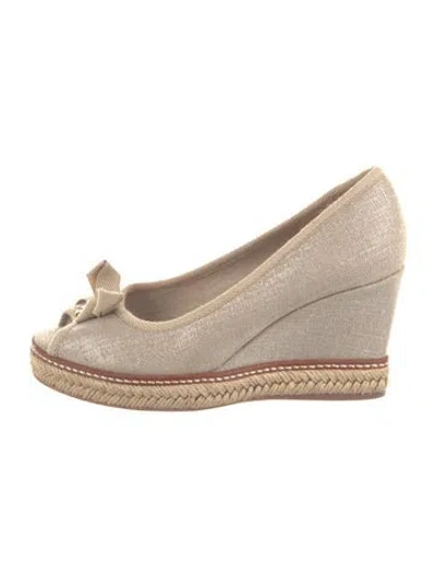 Pre-owned Tory Burch Glitter Accents Pumps In Gray