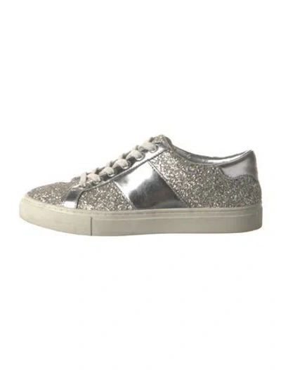 Pre-owned Tory Burch Glitter Patterned Sneakers In Gold