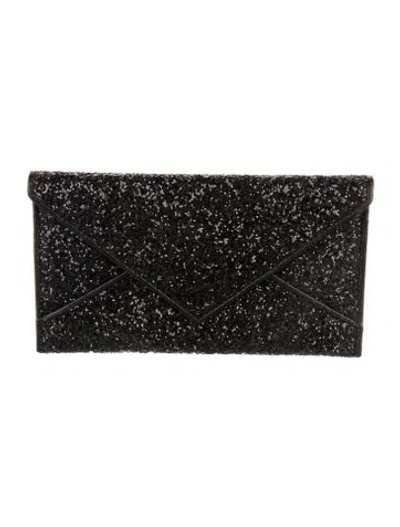 Pre-owned Tory Burch Glitter Printed Bifold Wallet In Black