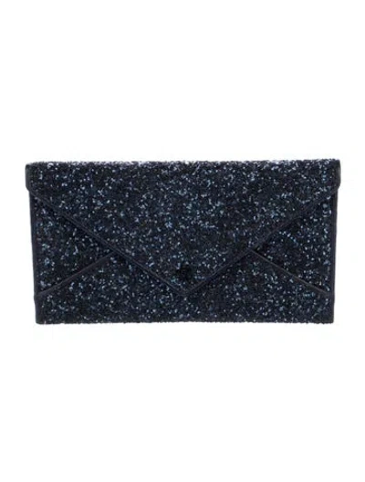 Pre-owned Tory Burch Glitter Printed Bifold Wallet In Blue