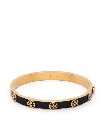 Tory Burch Miller Studded Hinge Bracelet In Black