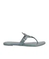 Tory Burch Glossy Flip-flops In Gray