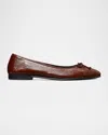Tory Burch Cap Toe Ballet Flat In Dark Maple Dark Maple