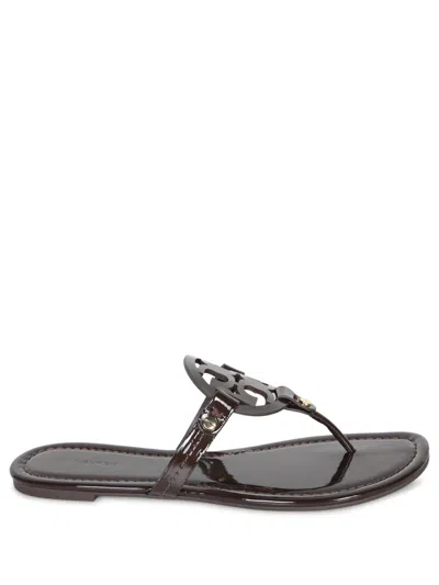 Tory Burch Glossy Patent T-strap Sandals In Neutral