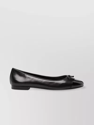 Tory Burch Cap Toe Ballerinas In Black