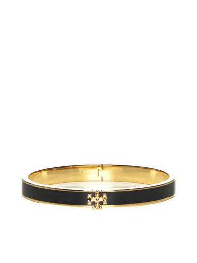 Tory Burch Gold And Black Brass Kira Bracelet In Tory Gold / Black