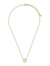 Tory Burch Crystal Logo Necklace In Gold
