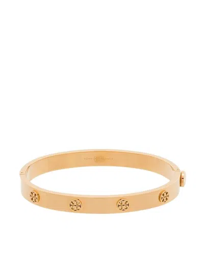 Tory Burch Gold-colored Steel Bracelet With Logo In Metallic