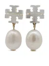 Tory Burch Mother-of-pearl Kira Drop Earrings In Metallic