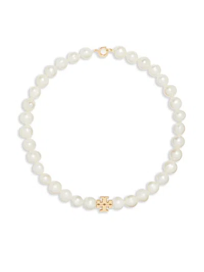 Tory Burch Gold Plated Brass Pearl Necklace