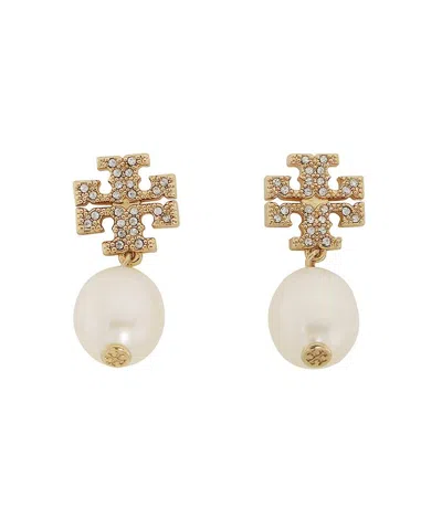 Tory Burch Gold-tone Crystal Pearl Earrings