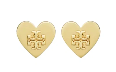 Tory Burch Gold Tone Heart Shape Bijoux In Orange