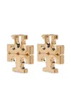 Tory Burch Logo-sculpted Hoop Hearings In Gold